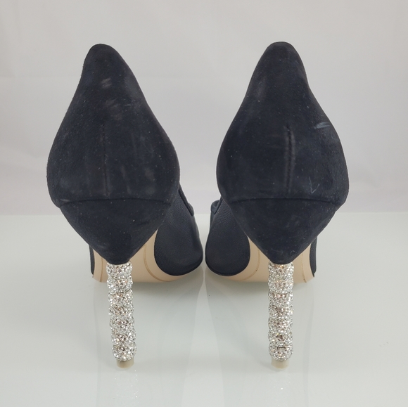 NWT$650 SOPHIA WEBSTER Jasmine Crystal Point Cap Toe Suede Mesh Pump Heel 39 8.5 - Picture 11 of 16